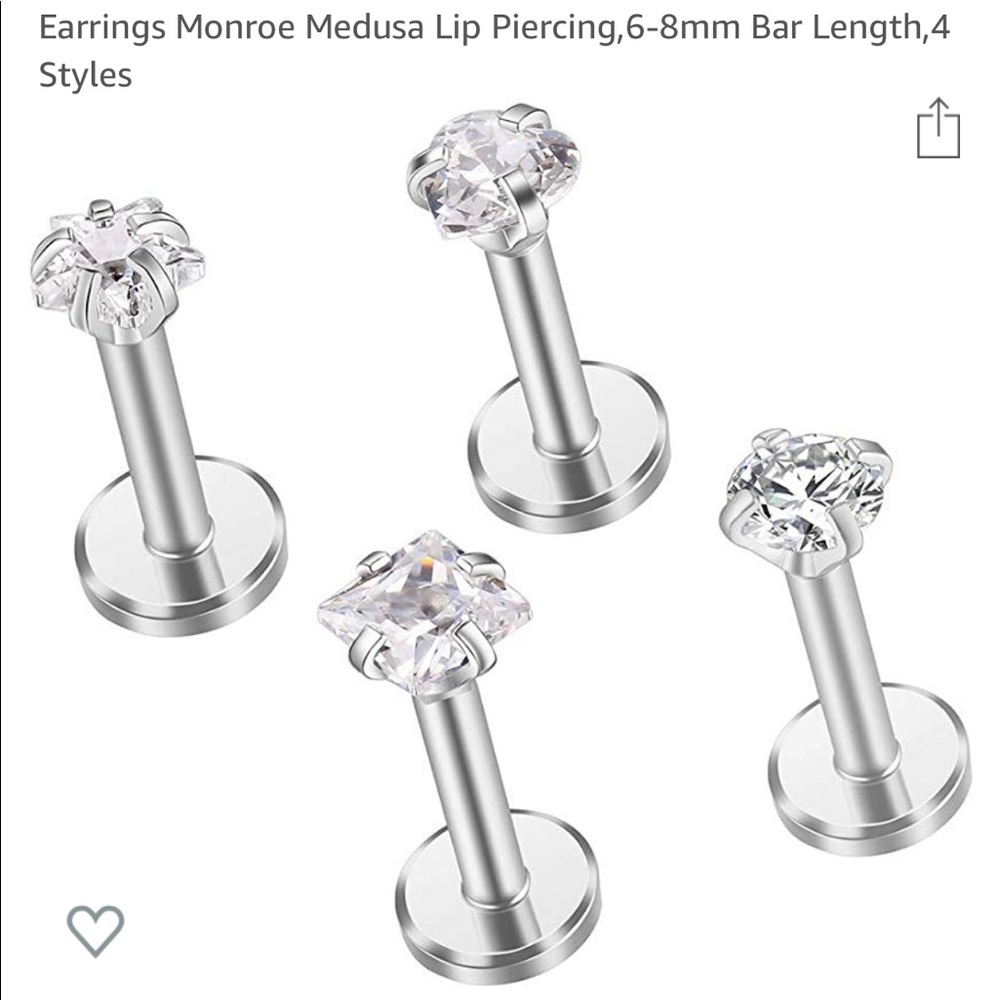 Never used!! 4 small Tragus earrings.